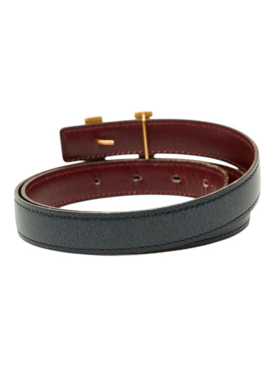 Hermes Belt Reversible Navy Red Leather main image 6